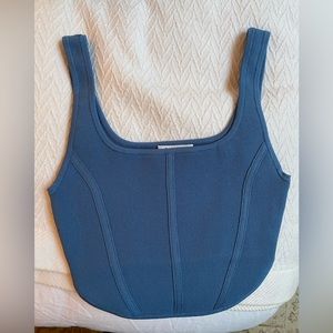Aritzia Babaton Sculpt Knit Corset Tank Blue